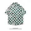 Camisa de Manga Corta de Nicho Ins de Moda para Hombre Verano Casual Playa Estampada Street Holgada Top de Media Manga