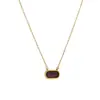 Collar con anillo cuadrado estilo ins transfronterizo incrustado con circonita de colores arcoíris, traje de joyería de moda europea y americana chapado en oro de 18 quilates