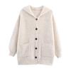 Para Aliexpress Popular Exportação Transfronteiriça Roupas Europeias e Americanas Suéter de Lã com Capuz Solto Preguiçoso Manga Longa Cardigan de Tricô Jaqueta