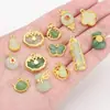 Colgante de Vidrio Imitación Jade Aleación Calabaza Auspiciosa para la Fortuna y la Paz Accesorios Hechos a Mano DIY Joyería al por Mayor Materiales y Componentes