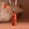 Collar Colgante de Arena de Cristal Chapado en Oro Cinabrio Mineral Crudo para Hombres y Mujeres, Amuleto de Buena Suerte para el Año de Nacimiento, Regalo de Cumpleaños al por Mayor