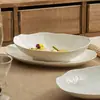 Prato de Peixe Cerâmico de Fábrica para Uso Doméstico, Prato para Peixe Cozido no Vapor, Sensação de Luxo Leve de Alta Qualidade, Prato Fundo Oval, Prato para Legumes, Prato de Salada, Novo Modelo 2026