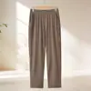 Pantalones rectos de verano finos y transpirables para mujeres de mediana edad y mayores, pantalones casuales holgados y elegantes para madres, pantalones cropped nuevos para abuelas