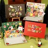 Tarjeta de Felicitación Navideña de Alta Gama Baomei Dibujo Animado Navideño Lindo Bendición Tarjeta de Mensaje para Regalo de Cumpleaños Sobre