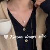 Versión Coreana Diseño de Nicho Collar de Tirar Ajustable Cadena de Bolas Cepilladas S925 Plata de Ley Cadena para Suéter Apilable
