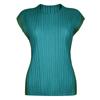 Blusa Patchwork Miyake com Design Único 2026 Nova Feminina Gola Redonda Plissada Solta Camiseta para Uso Casual de Verão