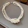 Collar Colgante de Resina con Perlas Vintage Estilo Francés, Cadena Clavicular Minimalista de Lujo Ligero, Joyería Versátil de Nicho de Gama Alta