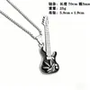 Collar Colgante de Guitarra de Música Hip-Hop Europea y Americana Transfronterizo Cadena de Suéter de Acero de Titanio Disco Callejero Colgante Joyería de Moda