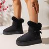 Botas de Nieve de Gran Tamaño con Lazo para Mujer de Comercio Exterior, Boca de Piel, Zapatos de Algodón Gruesos Simples Casuales Amazon