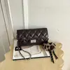 Bolso de Cadena de Nicho Dongdaemun Coreano Moda Retro Cuero de Cera de Aceite Bolso Cuadrado Pequeño Lujo Ligero Casual Ins Bolso de Hombro