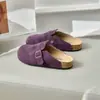 Zapatos Birkenstock Originales Piel Genuina Cuero de Vaca Corcho Altura Aumentada Suela Gruesa Pantuflas Fondo Plano Punta Cerrada Media Pantufla Estilo Japonés Talla Grande Zapatos Birkenstock