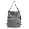 Mochila Escolar de Lona Cor Sólida Estilo Coreano Transfronteiriça Nova Mochila de Viagem Retrô Mochila Casual Tendência de Grande Capacidade