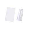Sello Popular Transfronterizo para Manicura con Cabeza de Silicona Blanca y Mango Transparente, Herramienta de Transferencia para Manicura de Silicona con Raspador