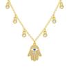 Collar y pulsera de plata de ley S925 con diseño de palmeras y ojos, joyería de lujo para mujer