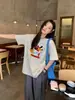 Camiseta de Manga Corta con Estampado de Perro Blanco Divertido y Lindo para Mujer, Top de Verano