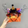 Diadema de Halloween, Diadema Luminosa de Cuernos de Calabaza, Accesorios Divertidos para Fotos, Accesorios para el Cabello, Decoraciones para Vestidos Festivos