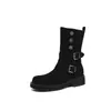 Botas vaqueras de piel de vaca de nuevo estilo moderno, súper populares para personas menudas, botines que aumentan la altura con suela de plataforma de 4 cm, botas apiladas, desert boots