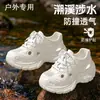 Nuevos Zapatos de Papá Versátiles para Mujer EVA Engrosados 5.0 que Aumentan la Altura Suela Suave Sensación de Pisar Mierda Uso Exterior Sandalias de Punta Cerrada