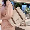 Bolso de Lona Transfronterizo Bolso de Mujer 2025 Nuevo Estilo Simple y a la Moda Gran Capacidad Bloque de Color Bolso de Hombro para Mujer Bolso Tote