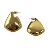 Aretes Brillantes Dorados para Mujer, Modernos, Sencillos, de Alta Gama, con Forma de Abanico, Clips para Oreja Irregulares, de Moda, Versátiles, Aretes Creativos