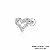 Pendientes de piercing labial de serpiente de amor nuevo transfronterizo de acero inoxidable 316L con incrustaciones de circonita flor luna pendientes de piercing labial pendientes en stock