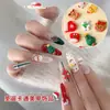 Ornamentos de Arte de Unha Mista de Natal em Desenho Animado Árvore de Natal Estéreo Fofa Boneco de Neve Rena Diamante de Unha de Liga Ornamentos