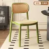 Silla de comedor doméstica simple, engrosada, ocio, taburete de plástico apilable, nuevo modelo para exteriores, silla de comedor con respaldo de mimbre sintético