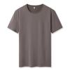 Playera de algodón de 180g estilo Hong Kong hombro ligeramente caído para hombre y mujer holgada para parejas manga corta color sólido cuello redondo boutique blanca para estampado