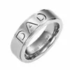 Pulsera de acero inoxidable de 8 mm letras anillo DAD anillo de acero de titanio para hombre joyería regalo del Día del Padre Explosiones europeas y americanas