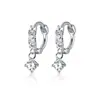 Pendientes de Plata S925 Estilo K Simples y Compactos con Microincrustaciones de Diamante para Mujer Orejas Pequeñas Dulces Pendientes Elegantes G0733