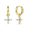 Pendientes de Flor de Plata de Ley Tk S925 Más Vendidos 2024 para Mujer, Incrustados con Circonita Marquesa, Pendientes Huecos Modernos y Elegantes al por Mayor