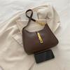 Bolsa Tendência de Design de Nicho Estilo Coreano para Mulheres Outono e Inverno 2026 Nova Bolsa de Mão Texturizada Bolsa de Ombro com Fivela de Fechadura Bolsa de Ombro Fashion