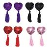 Sequinhas de sexo pasta para seios pingente de gotas de sangue adornos para seios franja em forma de coração coquetaria feminina pasta para mamilos lingerie tentação atacado