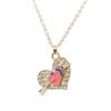 Collar Corazón a Corazón Transfronterizo Estilo Nuevo Temperamento Creativo Versátil Pedrería Flecha Directa Cadena para Clavícula Colgante de Amor