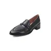 Zapatos de Cuero Pequeños de Moda Estilo Coreano 4.5cm 2027 Primavera Otoño Nuevos Punta Redonda Tacón Grueso Sin Cordones Boca Profunda Zapatos de Una Sola Pieza para Mujer