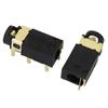 Soquete de Fone de Ouvido 3,5mm Pj-342 Banhado a Ouro 6 Pinos Estéreo Coluna Única de Posicionamento Plug-in Quatro Polos com Interruptor