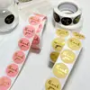 Rollo de pegatinas redondas "Gracias" estampadas en caliente transfronterizas, etiquetas decorativas autoadhesivas para sellar diarios