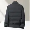 Chaqueta de plumón para hombre 2026 Otoño/Invierno Cuello camisero abatible Estilo camisa Joven Lujo Negocios Cálido Estándar Nacional Abrigo de plumón Moderno