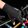 Guantes de protección solar de seda de hielo altamente elásticos sin dedos, con dos dedos expuestos para desbloqueo por huella dactilar, adecuados para ciclismo y conducción al aire libre, antideslizantes y transpirables