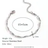 Moda Europeia e Americana Estilosa Simples Aço Titânio Corrente Lisa Ornamentos de Mão Aço Inoxidável Corrente S Corrente de Pérola Corrente de Caixa Pulseira de Corrente para Mulheres
