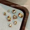 Arte de Uñas 2025 Nuevo Estilo Maillard Fondo Puntiagudo Diamante Celebridad de Internet Estilo Caliente Otoño e Invierno Cuadrado Grueso Color Rojo Café Diamante Estéreo Joyería para Uñas