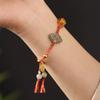 Pulsera Nacional Trendy Antigua Simple Personalidad Buena Suerte DIY Hecha a Mano Cuerda Tejida para Hombres y Mujeres Pareja Estilo Nacional Novia