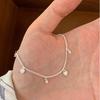 Colar Gota D'água em Prata de Lei S925 Feminino Design de Nicho Corrente para Clavícula com Franja de Alta Qualidade Moda Elegante Luxo Acessível Presente para Melhores Amigas