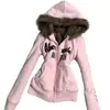 Sudadera con Letras Bordadas Estilo Y2K Milenio Chica Picante Americana Otoño/Invierno Cardigan con Cremallera Ceñido a la Cintura Adelgazante para Mujer Gama Alta