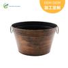 Cubeta de Hielo Bronce Americano Hierro Oval Cubeta de Hielo 32 Litros Grande Retro Hierro Galvanizado Oval Cubeta de Hielo