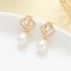 Brincos de zircônia elegantes de alta qualidade com agulha de prata S925, brincos geométricos de luxo retrô leves para mulheres, brincos de inverno da moda para todos os gostos