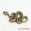 Llavero Colgante Serpiente Latón Vintage Colgante Bolsa de Bendiciones Zodiaco Serpiente Artesanías Pequeña Cobre al por Mayor