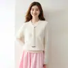 Estilo Novo de Outono Estilo Suave Decote V Fita Manga Longa Feminino Solto Temperamento Toque de Alta Classe Camisa Base de Tricô Suéter Top