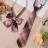 Gravata JK Xadrez Vermelho Decoração de Formatura Feminina Estilo Estudante Universitário Gravata Borboleta Infantil Grátis Camisa Camisa