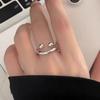 Anillo de dedo índice personalizado con diseño de nicho abierto, diseño de cara sonriente soleada japonesa y coreana, anillo para niña sencilla, combinable con todo.